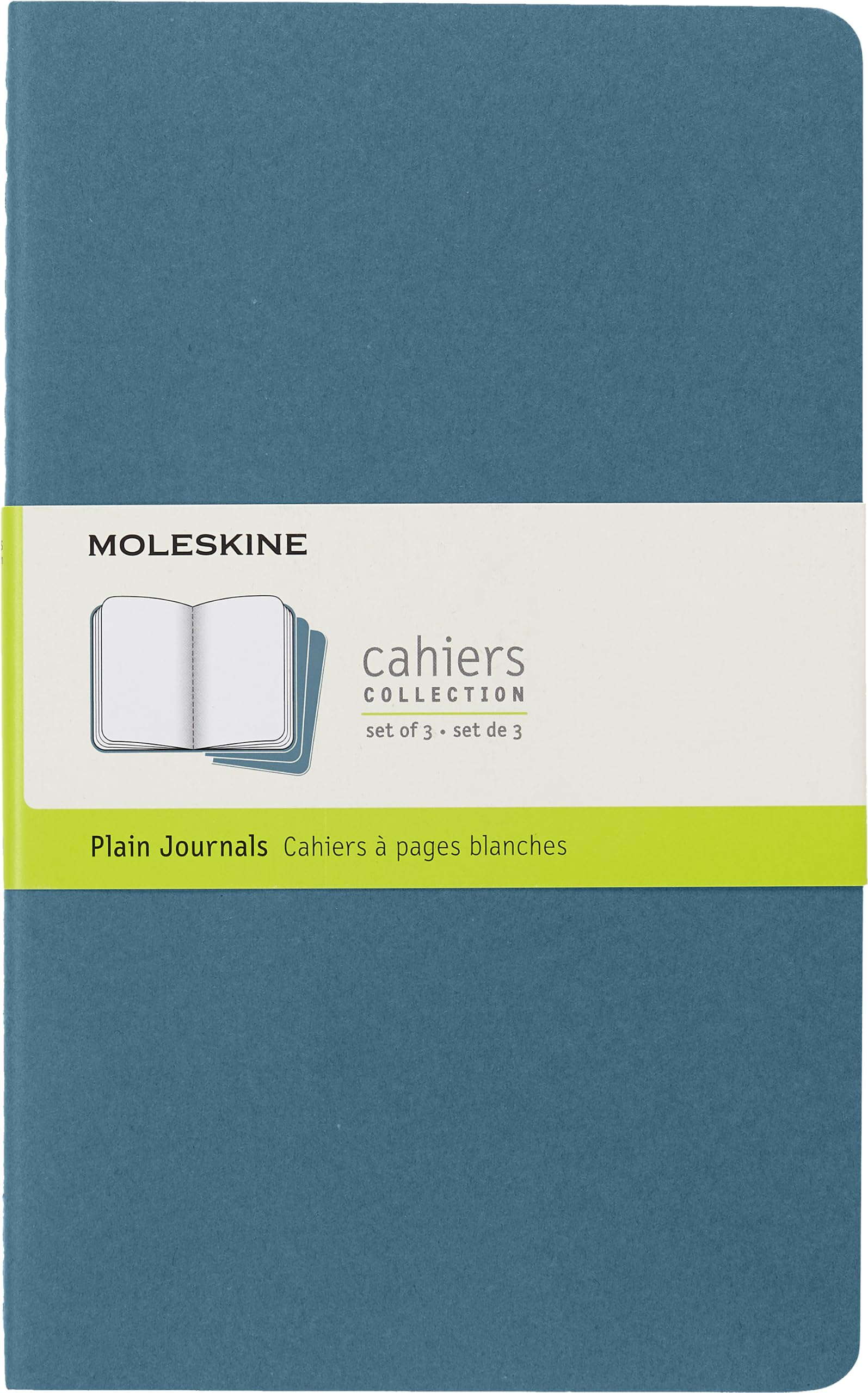 moleskine-cahier-journal-set-3-quaderni-large-13x21-cm-blu-pagine-bianche image 1