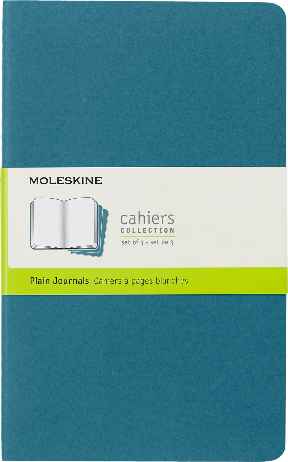 moleskine-cahier-journal-set-3-quaderni-large-13x21-cm-blu-pagine-bianche image 1