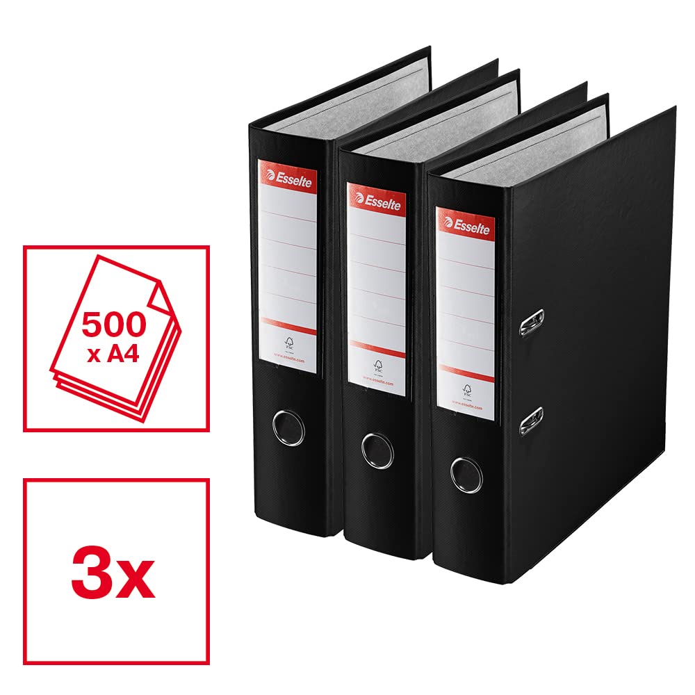 esselte-d75-essentials-set-3-raccoglitori-a-leva-a4-nero-dorso-7-5-cm image 2