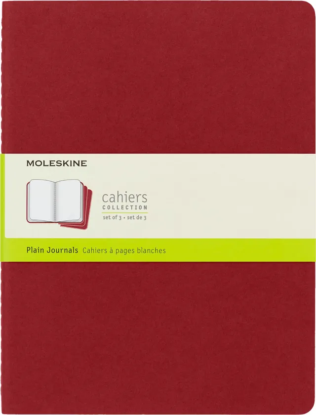 moleskine-cahier-journal-set-3-quaderni-xl-19x25-cm-pagine-bianche-rosso-mirtill image 1