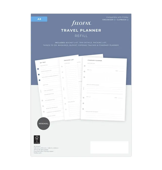 filofax-travel-planner-refill-a5 image 1