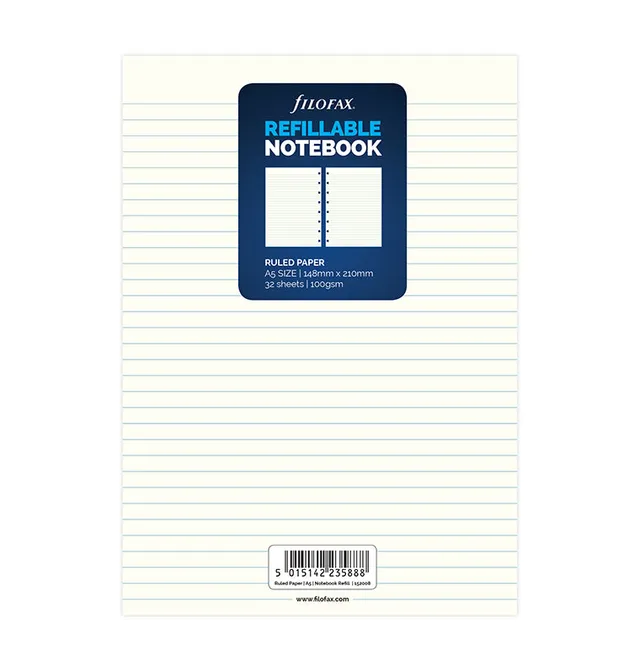 filofax-notebook-refill-fogli-a-righe-a5-32-fogli image 1