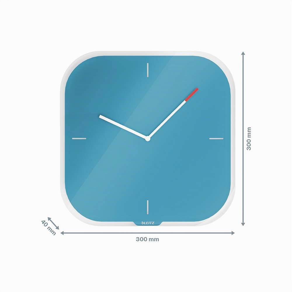 leitz-cosy-orologio-da-parete-in-vetro-30x30-cm-blu-calmo image 6