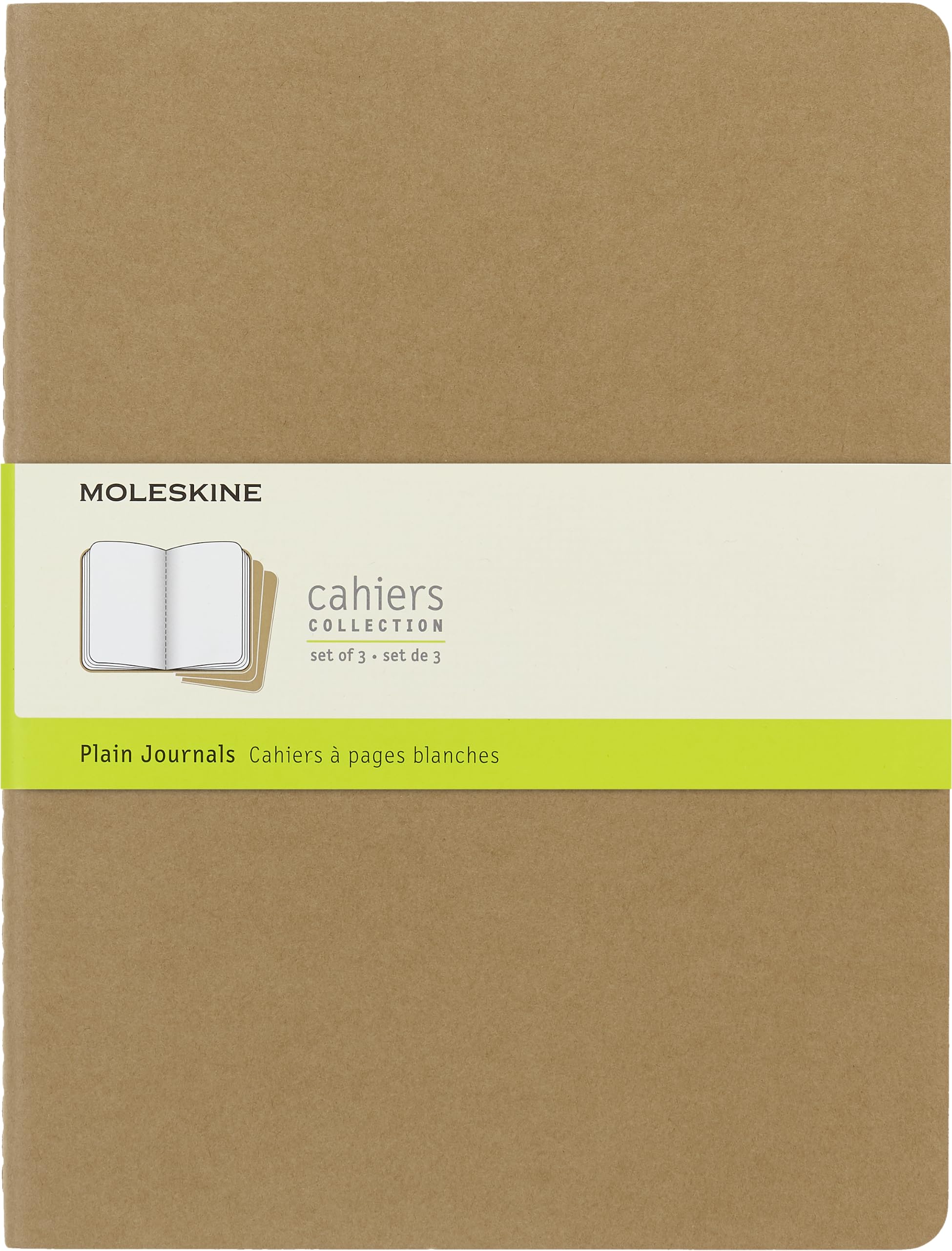moleskine-cahier-journal-set-3-quaderni-pagine-bianche-extra-large-19x25-cm-marr image 1