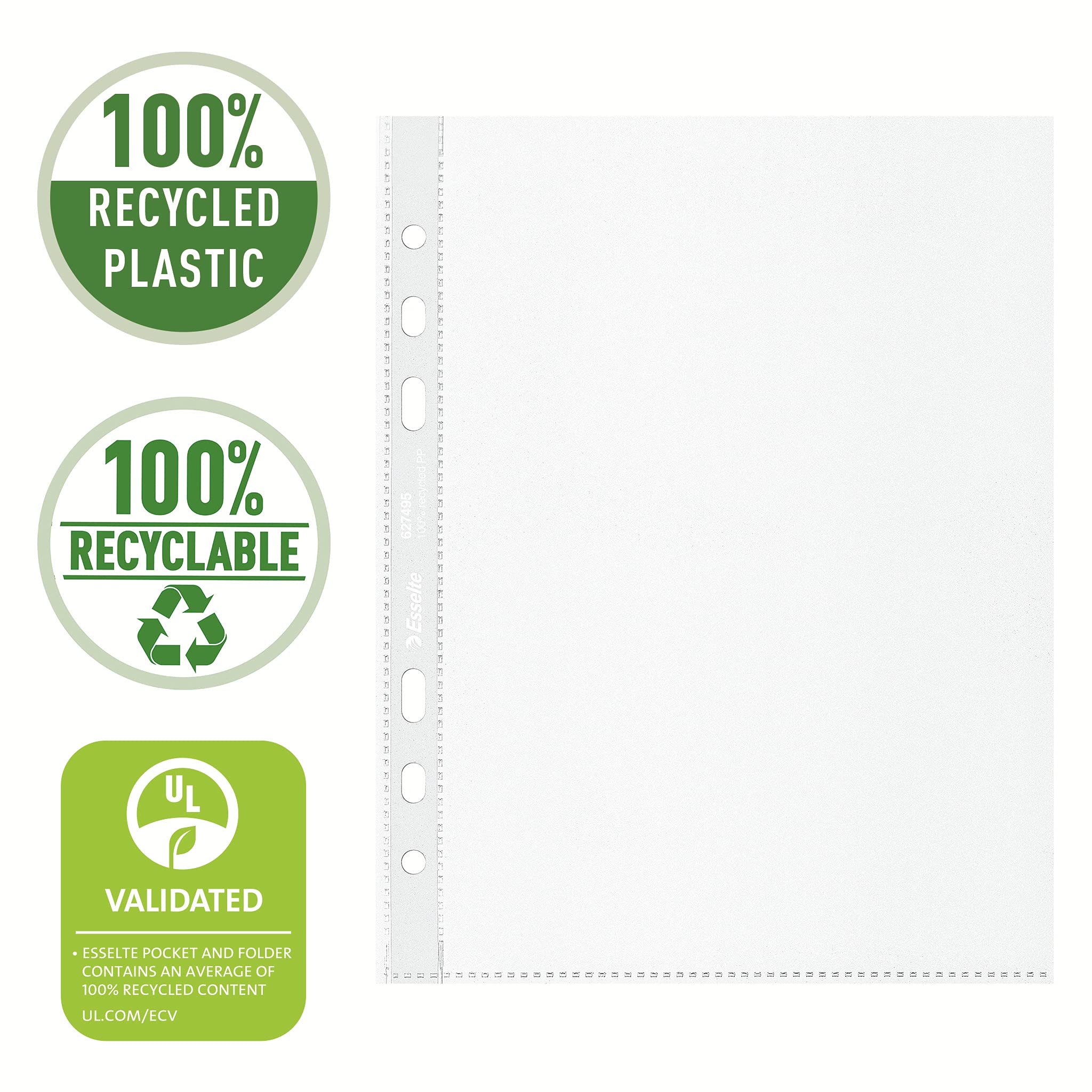 esselte-office-buste-perforate-a5-antiriflesso-riciclate-100-conf-100-pz image 3