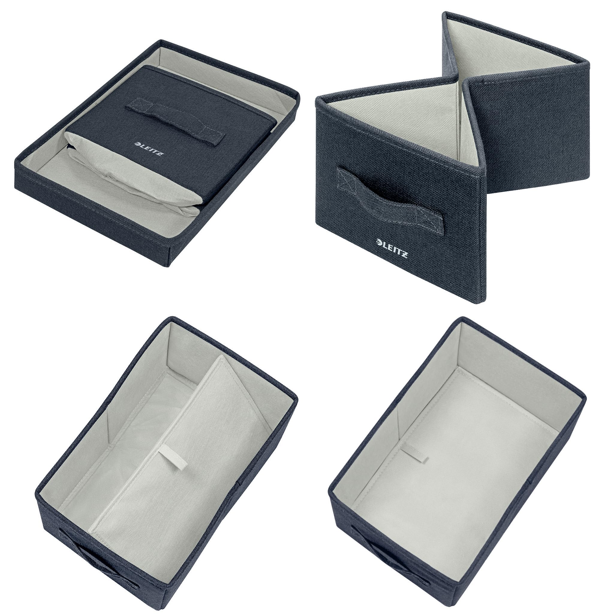 leitz-scatola-portaoggetti-in-tessuto-con-coperchio-cubo-piccola-grigio-velluto- image 5
