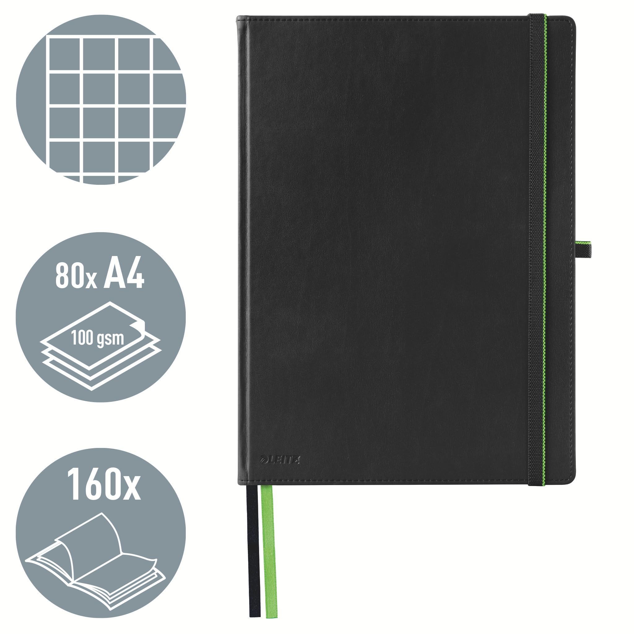 leitz-complete-notebook-a4-quadretti-160-pagine-copertina-rigida-nera image 2