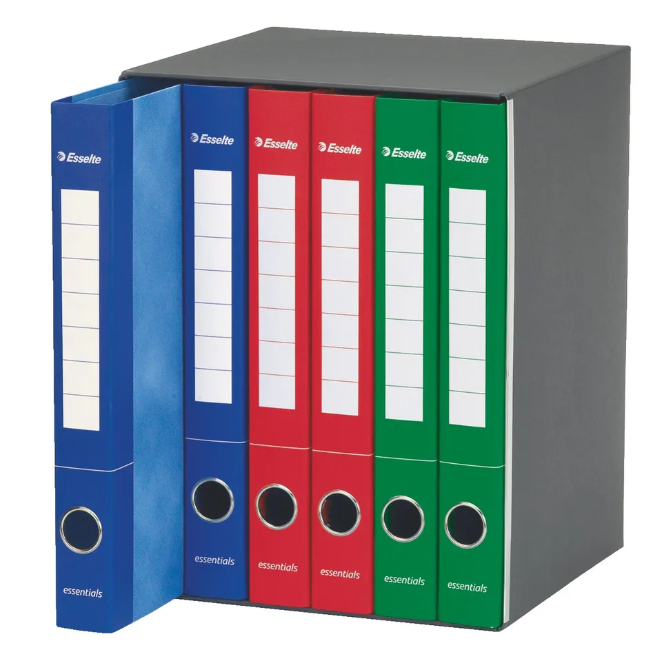 esselte-essentials-set-6-raccoglitori-2-anelli-a4-dorso-40-mm-assortiti image 1