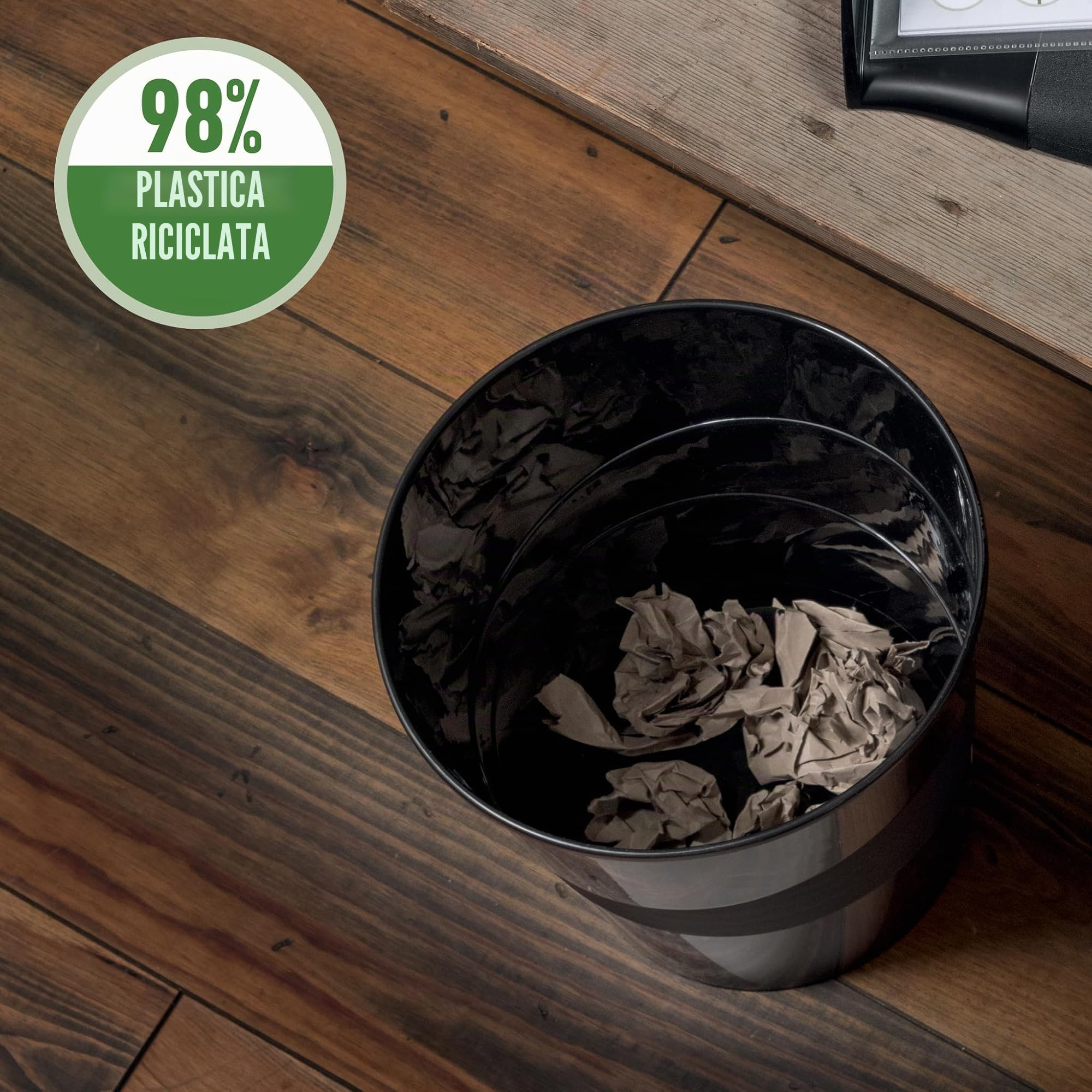 leitz-recycle-cestino-gettacarte-15-l-nero-53280095 image 2