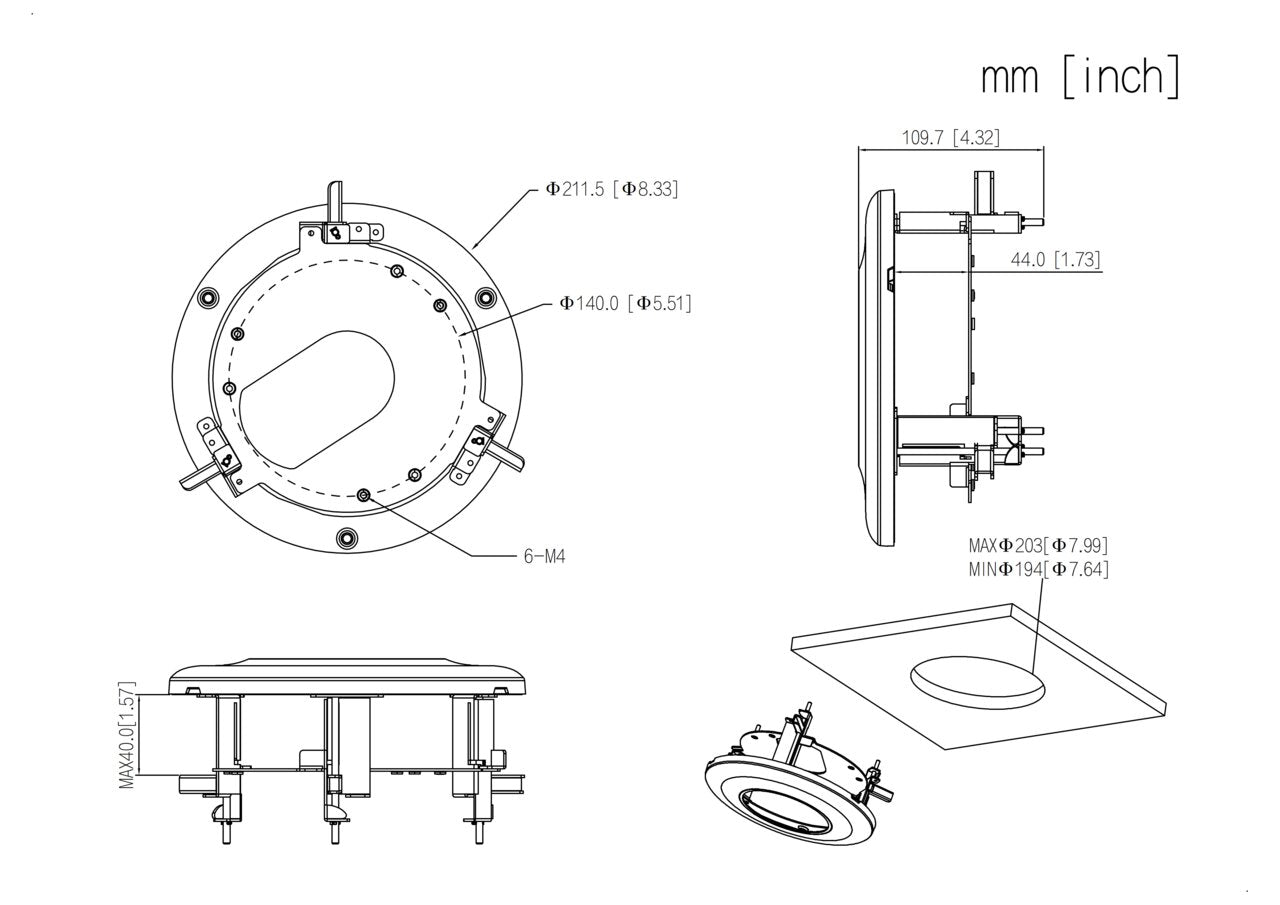 burg-w-chter-bwa-de-5201c-supporto-da-incasso-a-soffitto-per-telecamere-dome image 2