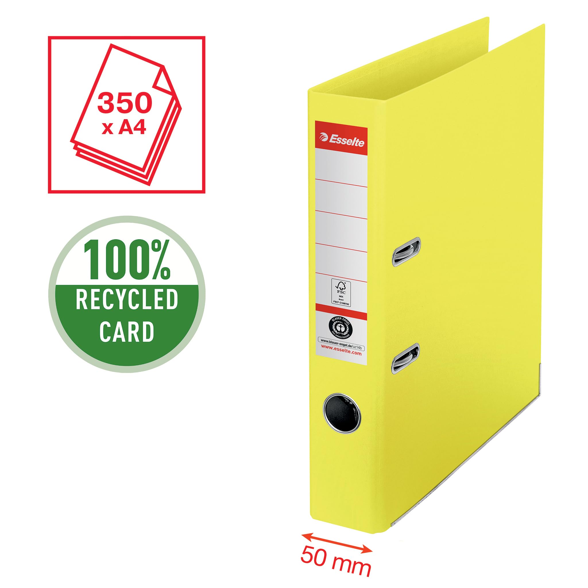 esselte-raccoglitore-a-leva-a4-dorso-5-cm-giallo-100-riciclato image 2
