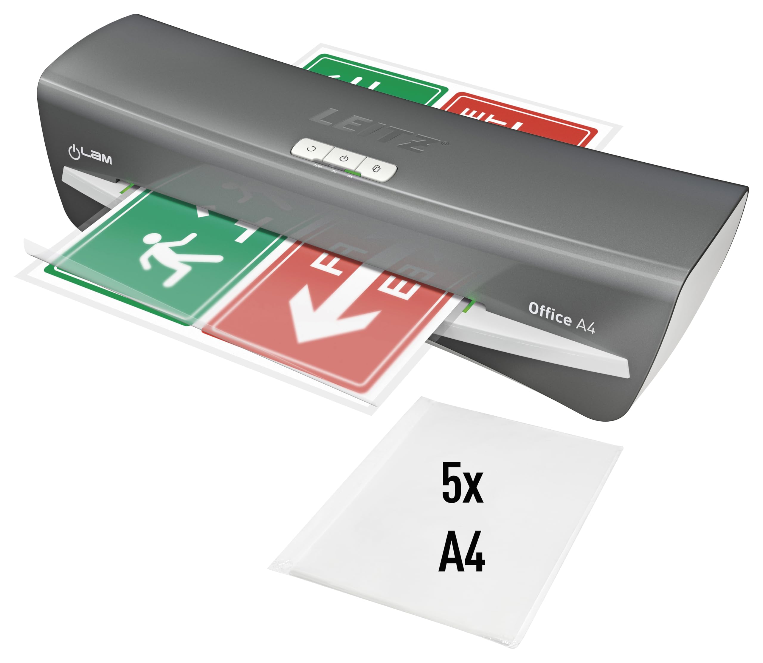 leitz-ilam-office-a4-plastificatrice-argento-con-2-rulli-72510084 image 1