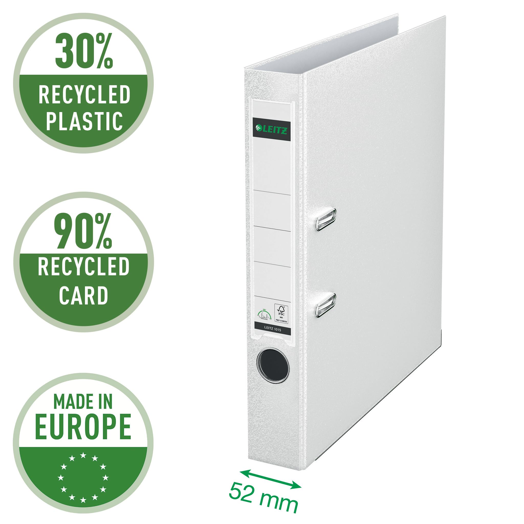 leitz-registratore-180-dorso-5-2-cm-bianco-10155001 image 2