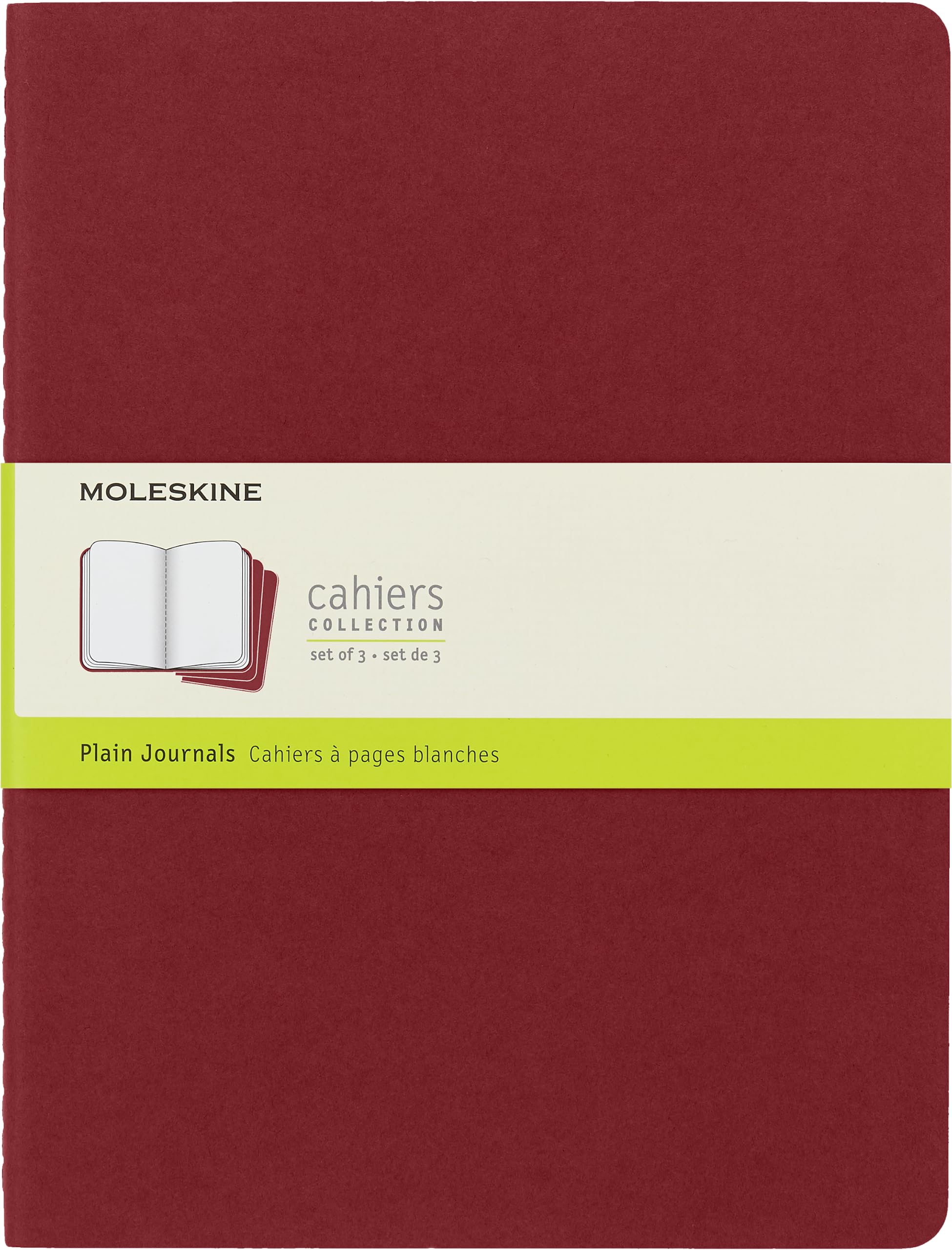moleskine-cahier-journal-set-3-quaderni-xl-19x25-cm-pagine-bianche-rosso-mirtill image 1