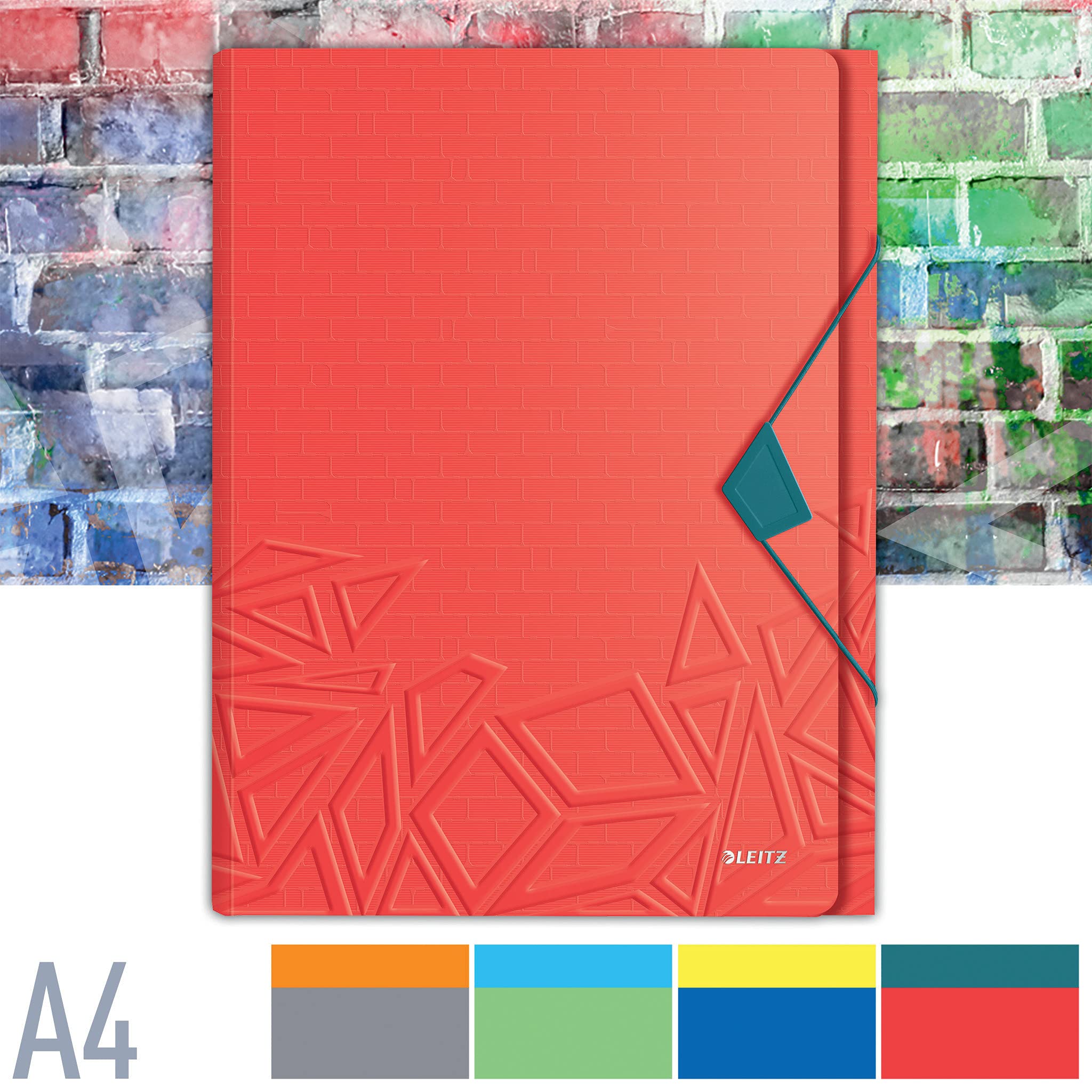 leitz-urban-chic-cartella-a-3-lembi-a4-in-polipropilene-rossa-150-fogli-46490020 image 6