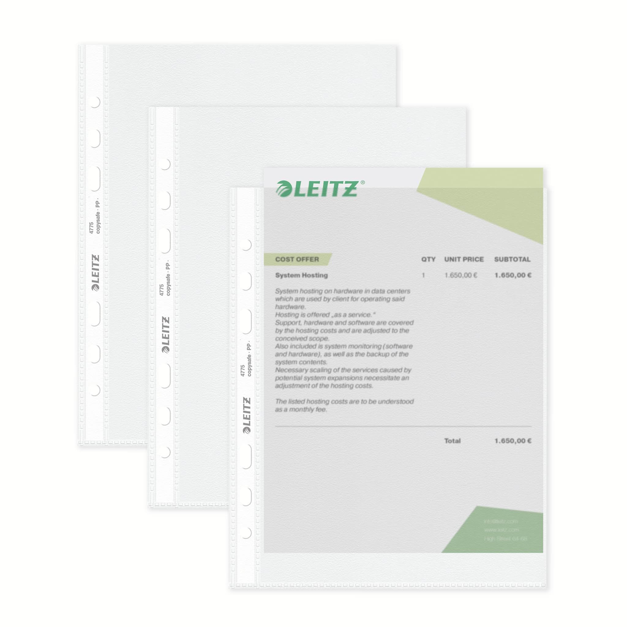 leitz-buste-trasparenti-standard-a5-confezione-15-pezzi-lucide image 1