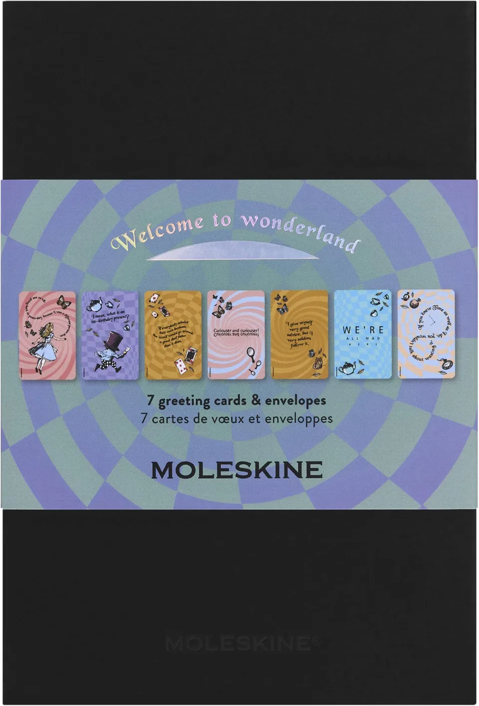 moleskine-set-7-biglietti-auguri-alice-9x14-cm-carta-riciclata image 1