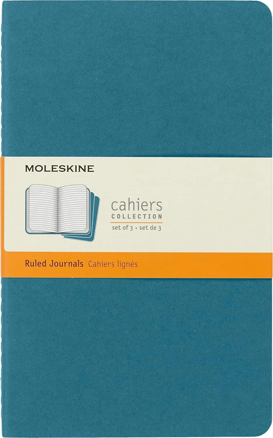 moleskine-cahier-journal-large-13x21-cm-righe-blu-brillante-set-3-quaderni image 1