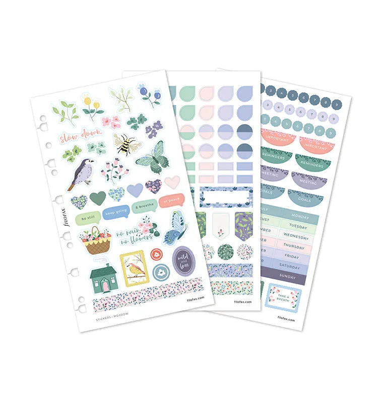 filofax-meadow-stickers-set-6-fogli-a5-personal image 1