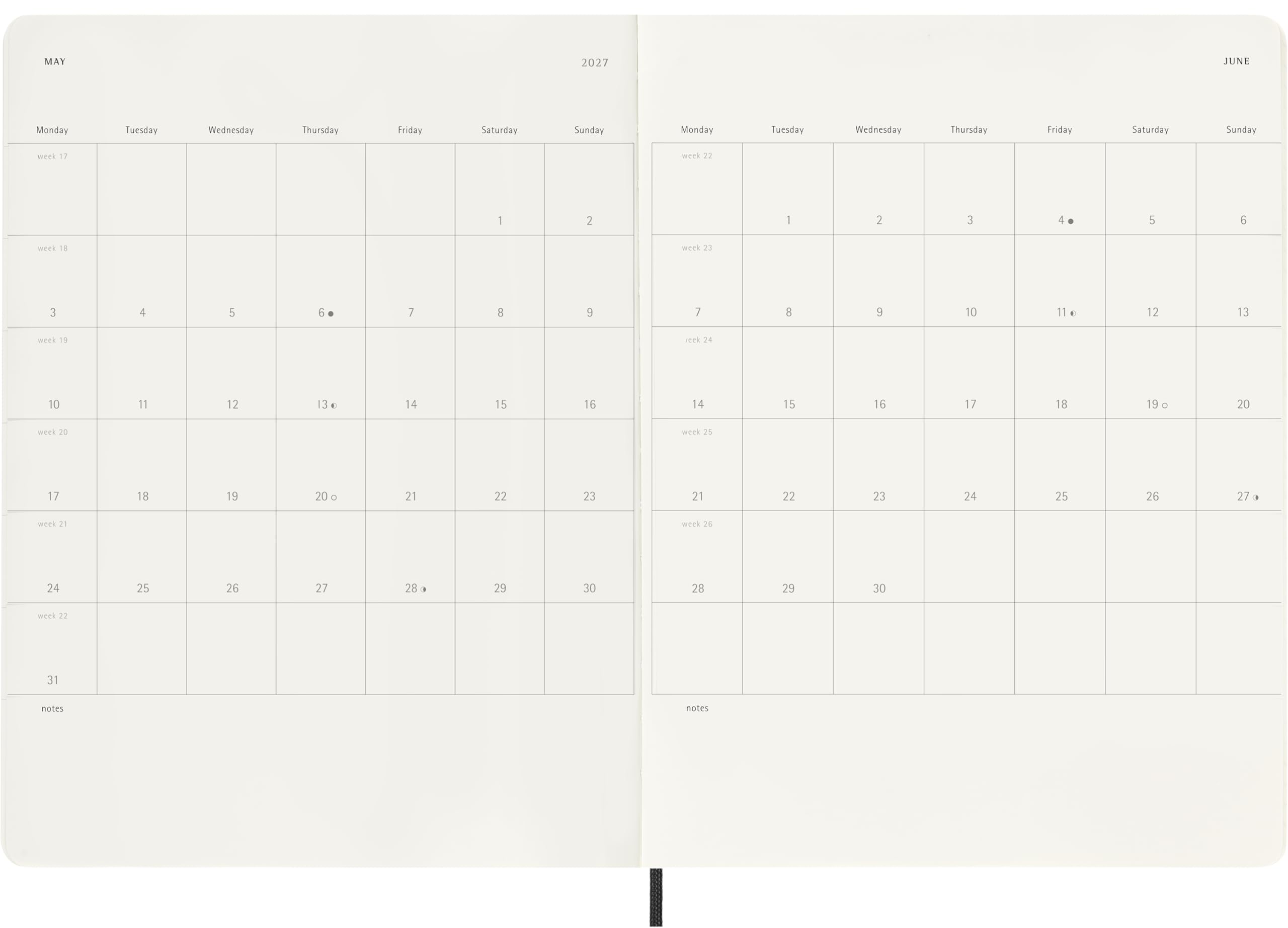moleskine-agenda-settimanale-2026-2027-18-mesi-xl-19x25-cm-nera-morbida image 4