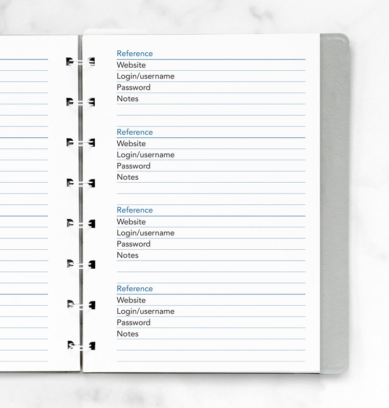 filofax-notebook-password-refill-pocket image 2