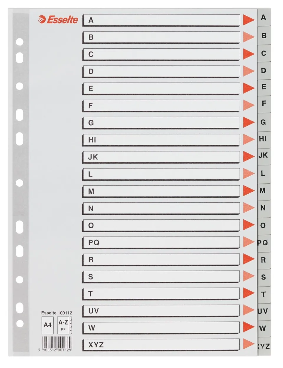 esselte-rubrica-alfabetica-a-z-a4-grigia-divisori-pp-11-fori image 1