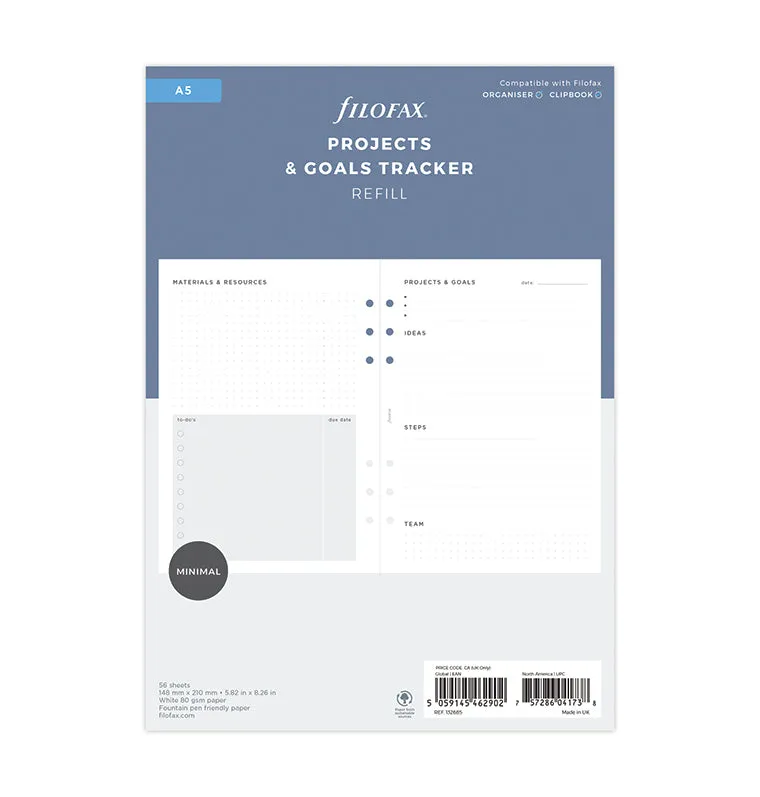 filofax-projects-goals-tracker-refill-a5 image 1