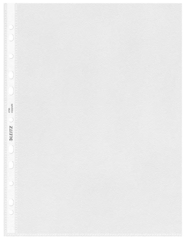 leitz-buste-perforate-a4-trasparente-opaca-85-mic-confezione-100-pezzi image 1