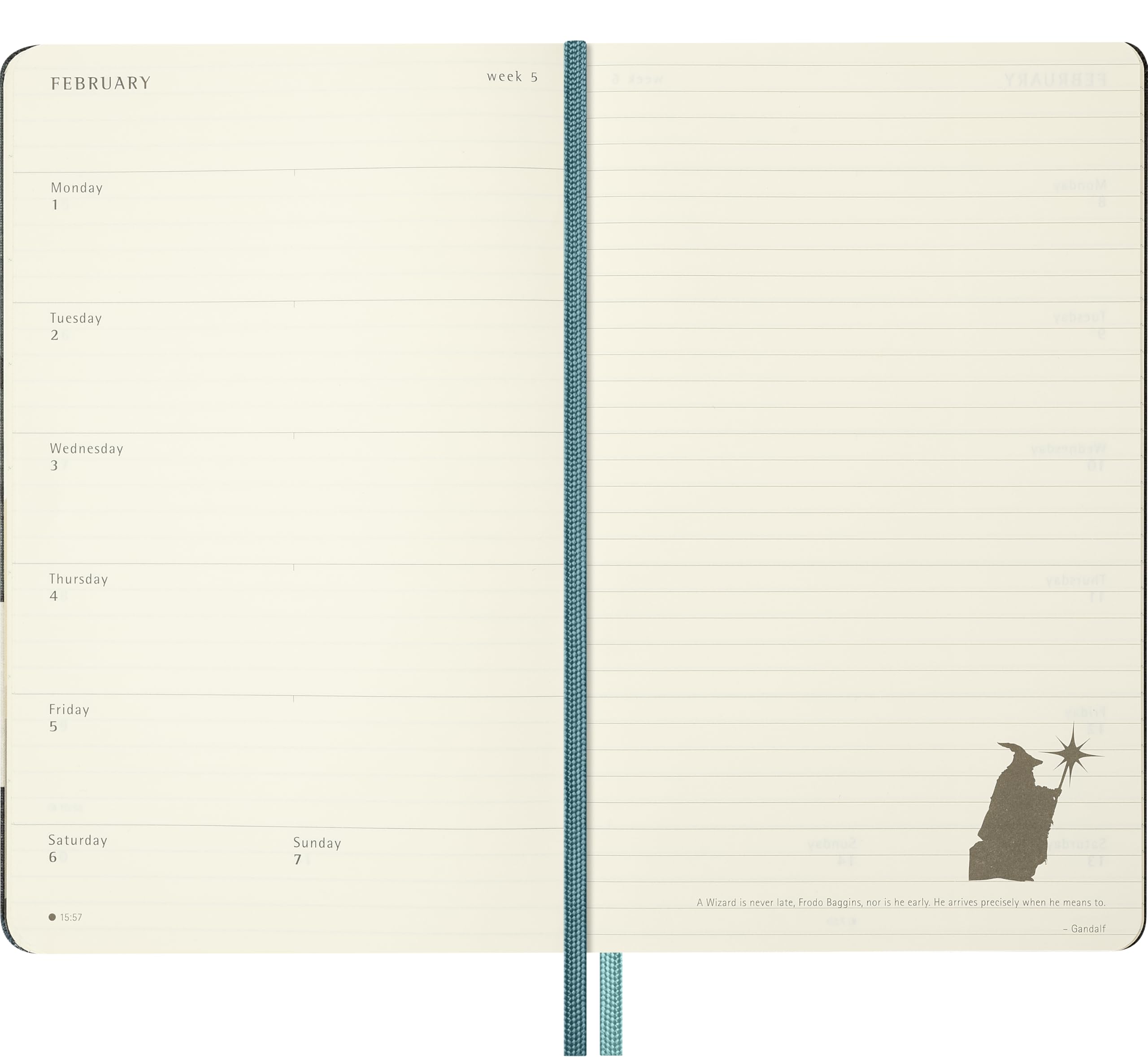 moleskine-agenda-settimanale-2027-il-signore-degli-anelli-gandalf-large-13x21-cm image 4