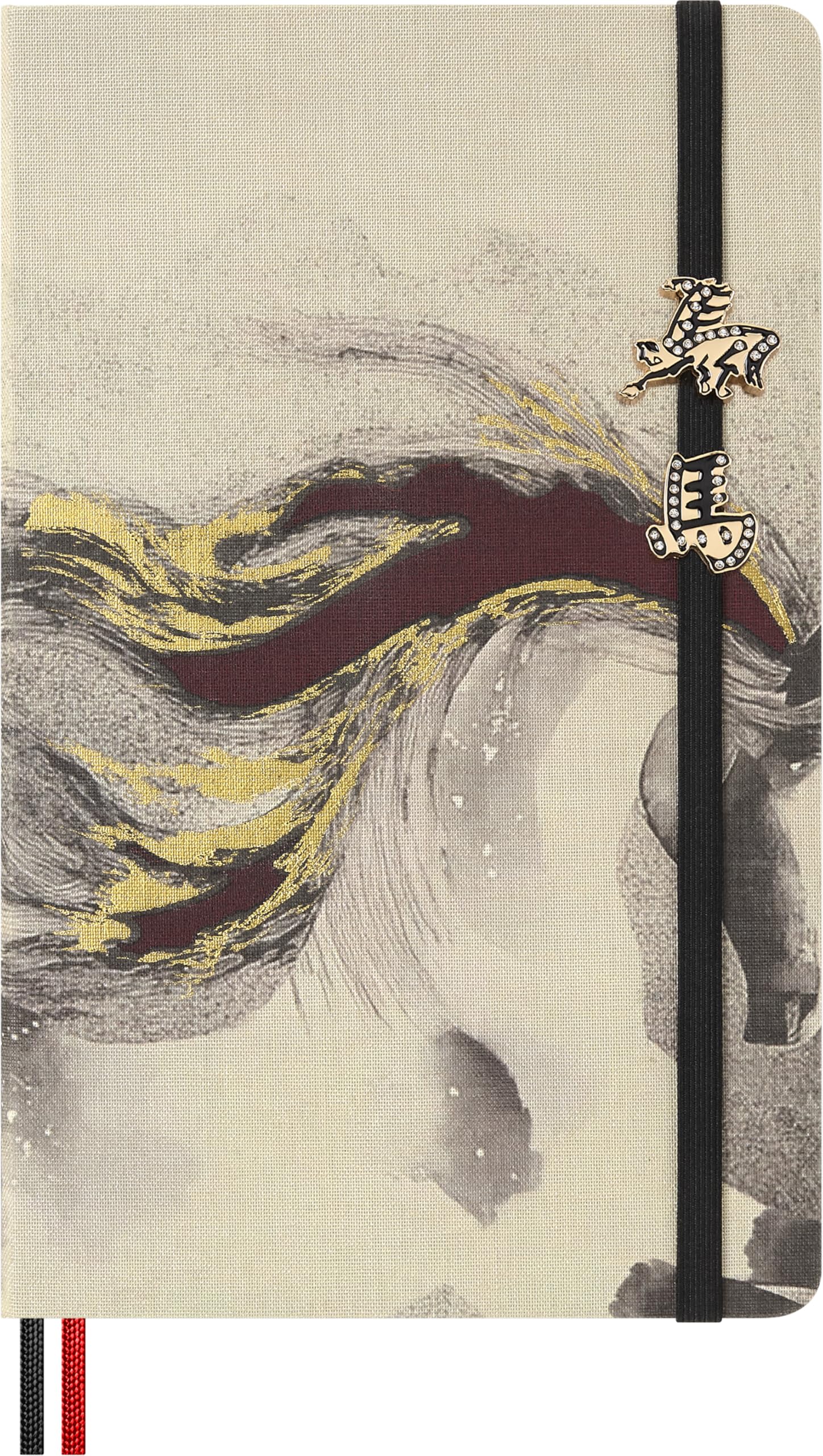moleskine-pin-anno-del-cavallo-nera-con-finitura-oro image 4