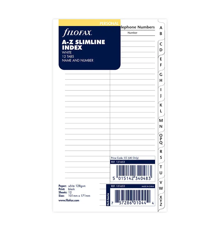 filofax-a-z-indice-indirizzi-telefono-inglese-personal image 1