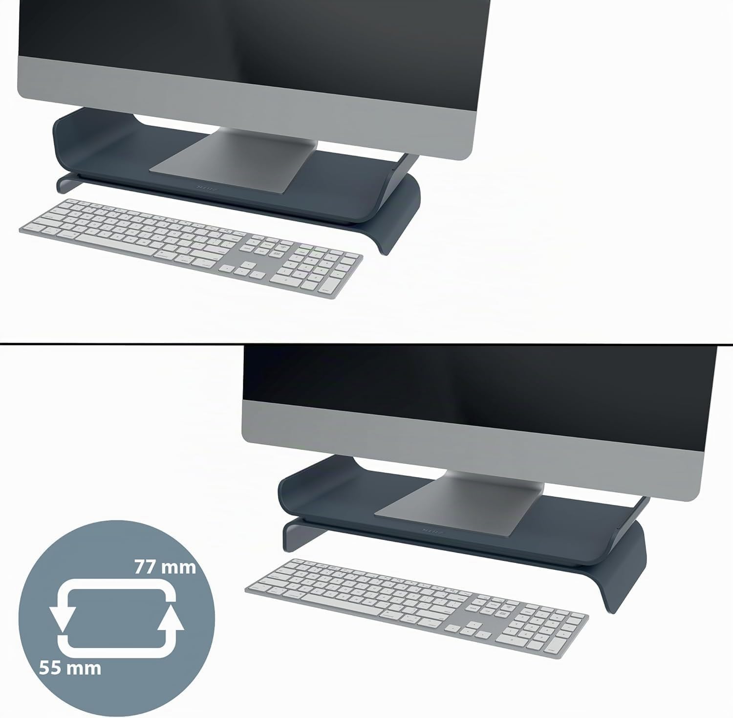 leitz-ergo-supporto-monitor-regolabile-2-altezze-grigio-velluto-65040089 image 3