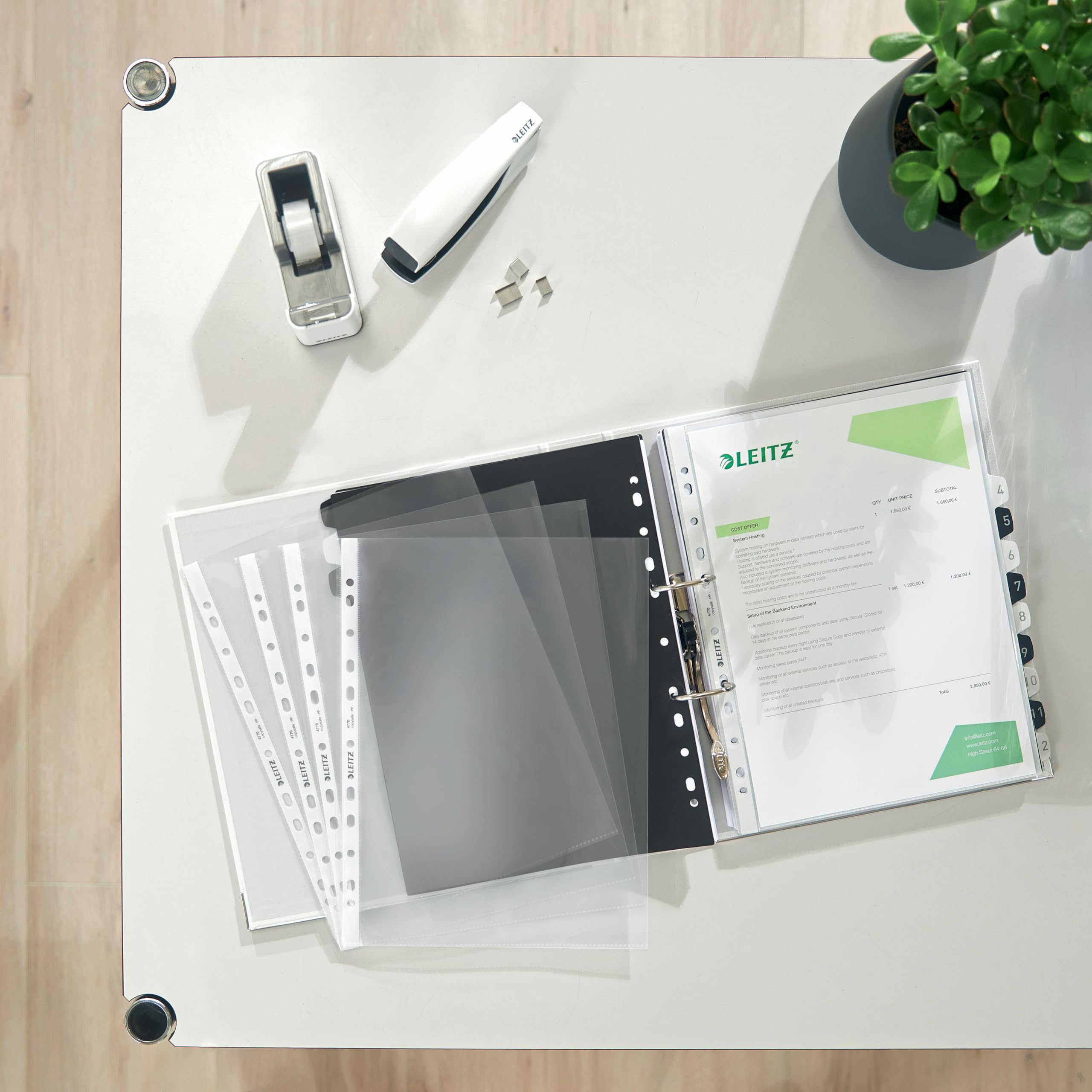 leitz-buste-perforate-de-luxe-ppl-lucido-a4-47700002-confezione-100-pezzi image 3