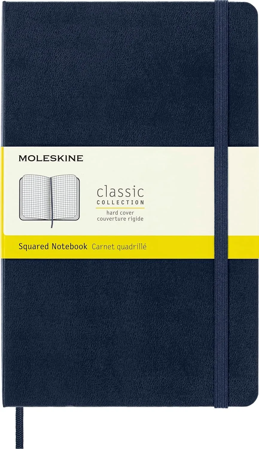 moleskine-classic-notebook-large-13x21-cm-quadretti-blu-zaffiro-240-pagine image 1