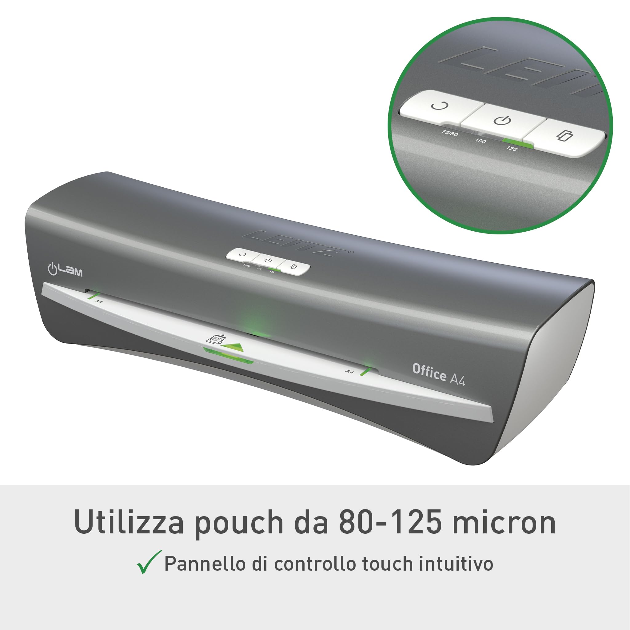 leitz-ilam-office-a4-plastificatrice-argento-con-2-rulli-72510084 image 7