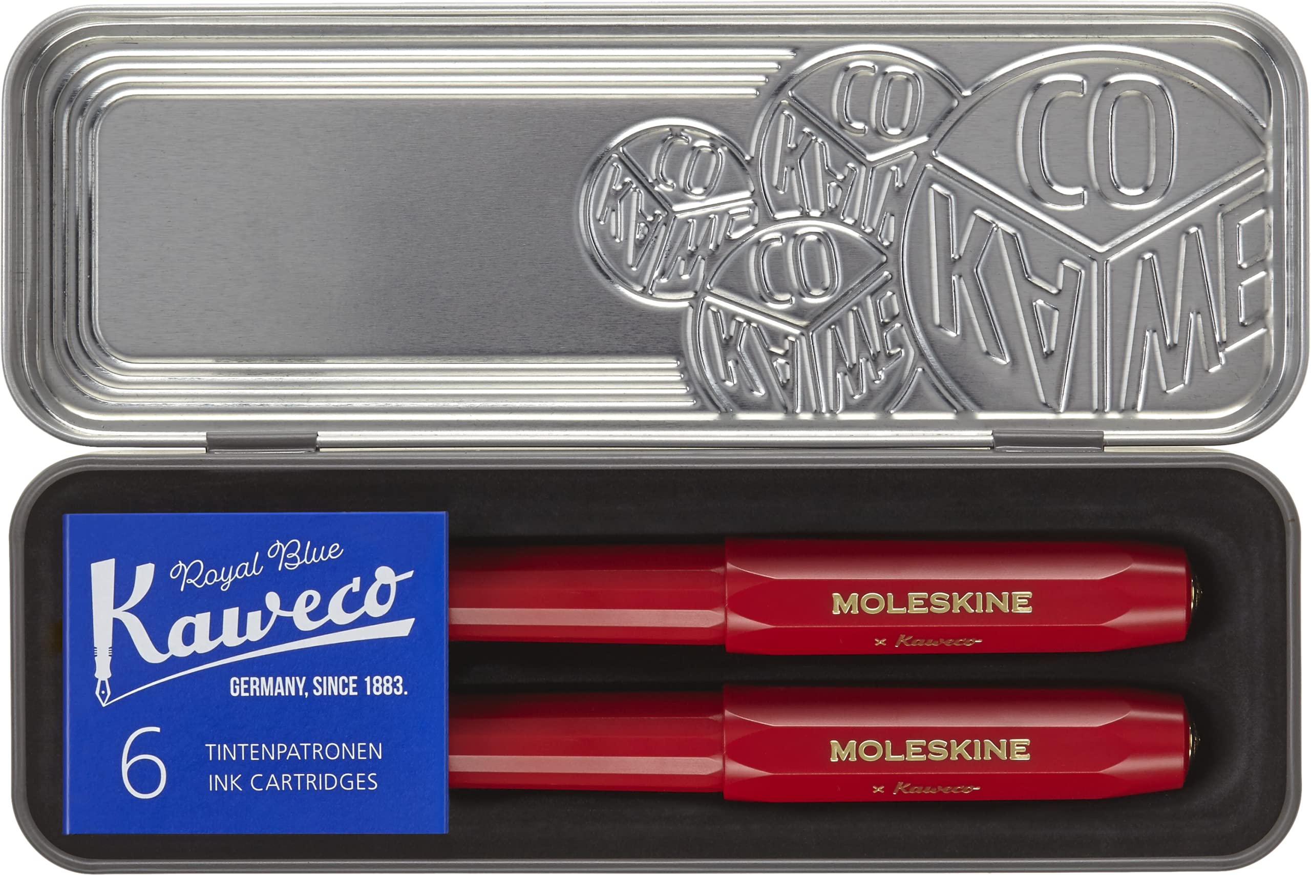 moleskine-x-kaweco-penna-stilografica-abs-pennino-m-oro-con-cartuccia-blu-nero image 8