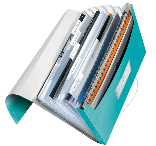 leitz-wow-cartella-progetti-a4-a-soffietto-6-scomparti-acqua-marina image 1