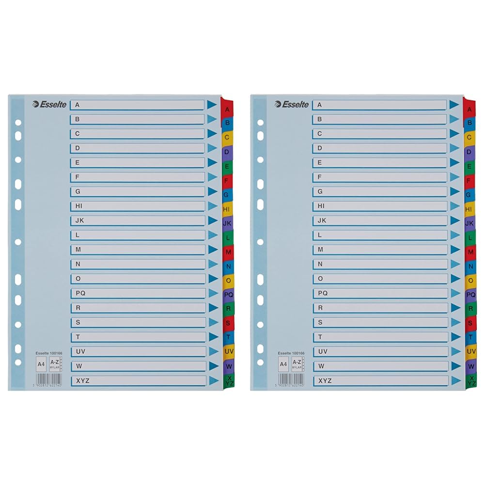 esselte-rubrica-alfabetica-a-z-mylar-a4-multicolor-100166 image 7