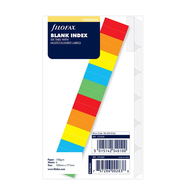 filofax-divisori-6-linguette-removibili-colorate-personal image 1