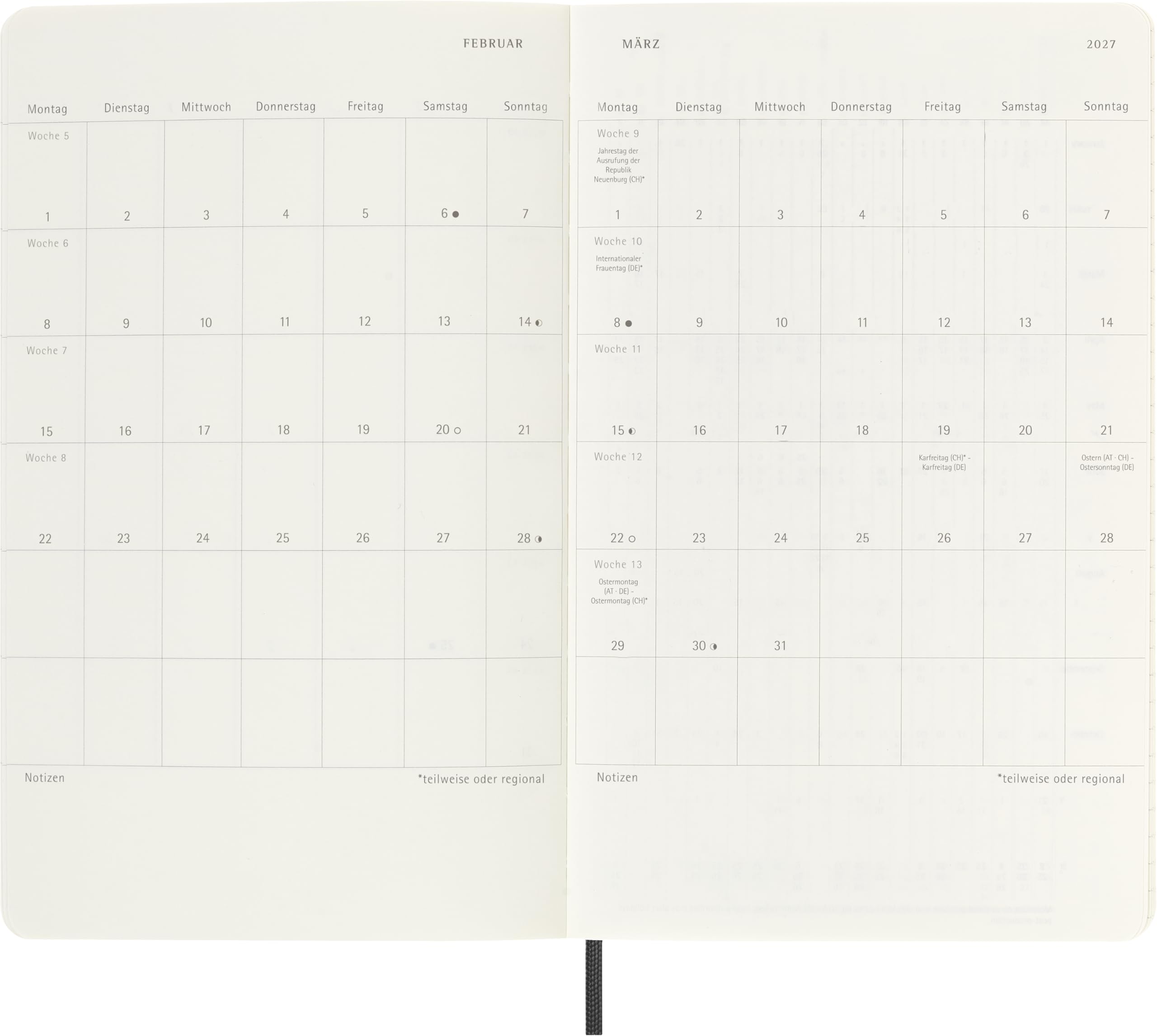 moleskine-agenda-settimanale-2027-12-mesi-con-note-morbida-large-13-x-21-cm-nero image 4