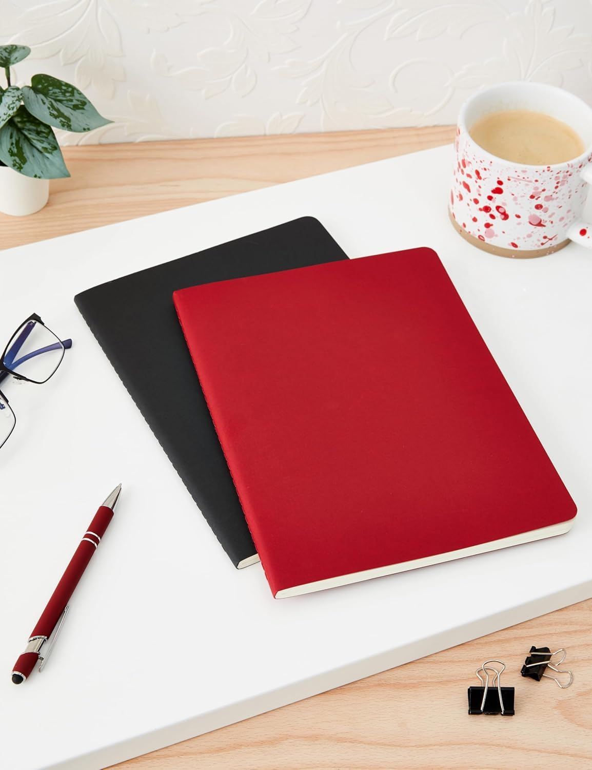 moleskine-subject-cahier-journal-set-2-quaderni-xl-19x25-cm-nero-rosso image 3
