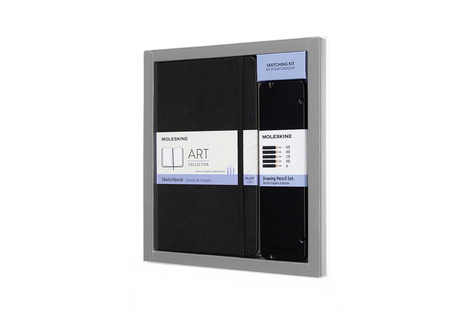 moleskine-art-kit-disegno-large-13x21-cm-5-matite-nero image 4