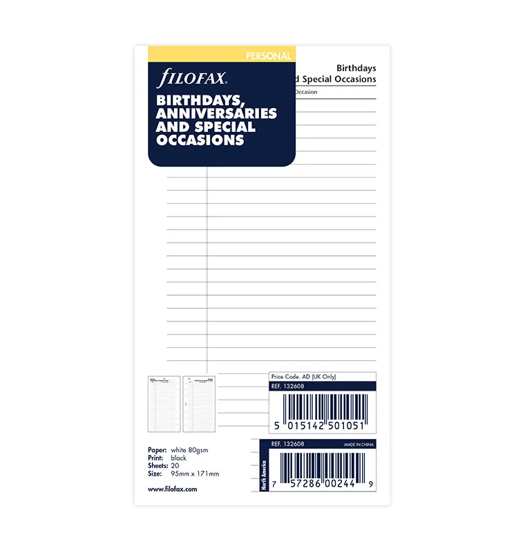 filofax-personal-refill-compleanni-e-occasioni image 1