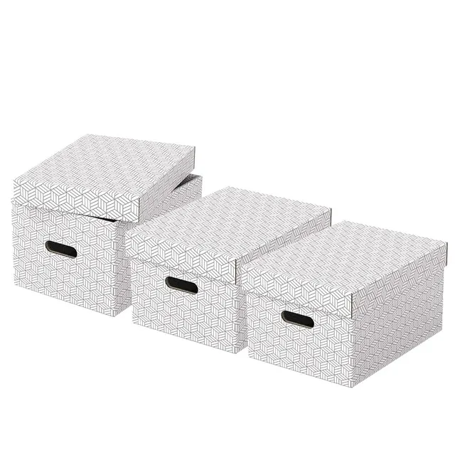 esselte-home-set-3-contenitori-medi-con-coperchio-265x205x365-mm-bianco image 1