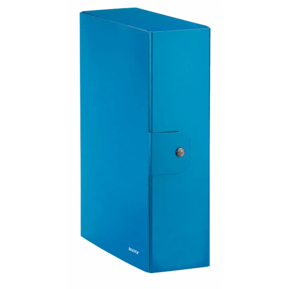leitz-wow-scatola-portadocumenti-con-bottone-10-cm-blu-metallizzato image 1
