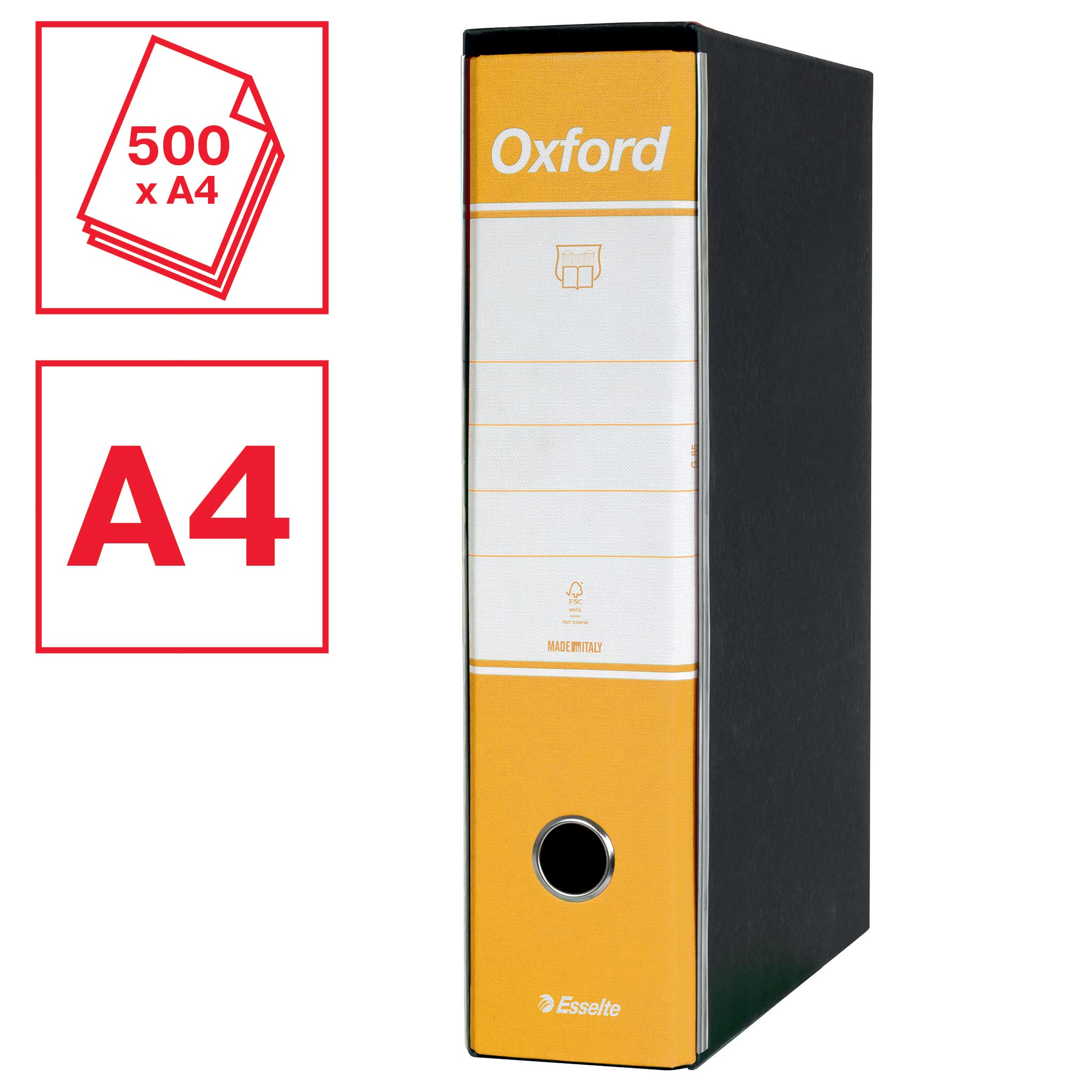 esselte-g85-oxford-registratore-protocollo-dorso-8-cm-giallo image 2