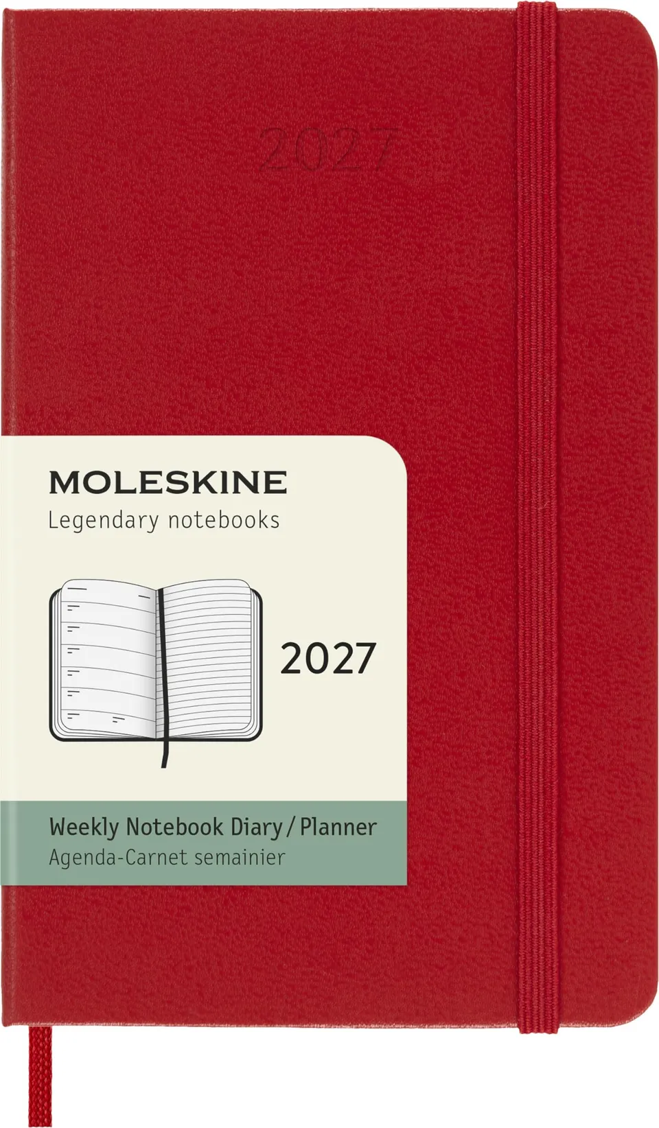 moleskine-agenda-settimanale-2027-pocket-9x14-cm-rossa-copertina-rigida image 1