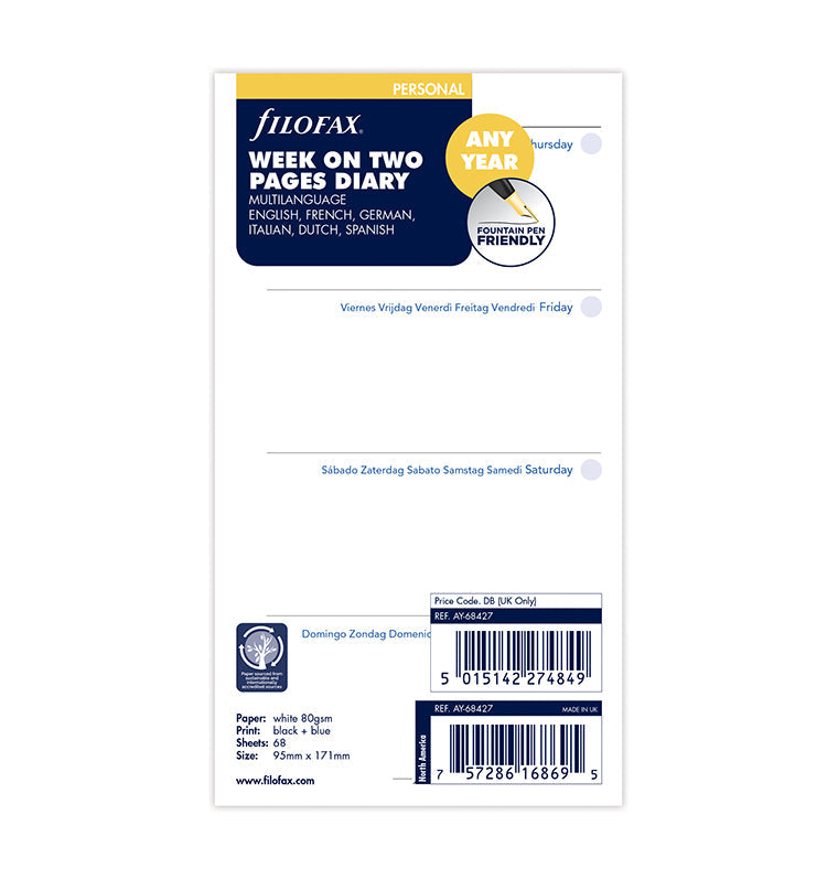 filofax-the-original-refill-calendario-settimanale-2-pagine-personal-any-year-mu image 1