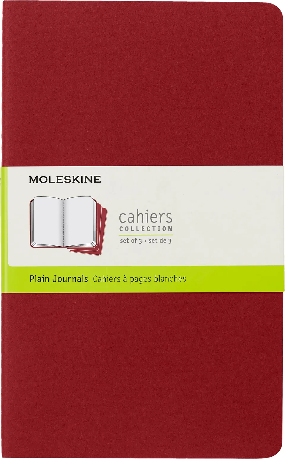 moleskine-cahier-journal-set-3-quaderni-pagine-bianche-large-13x21-cm-rosso image 1