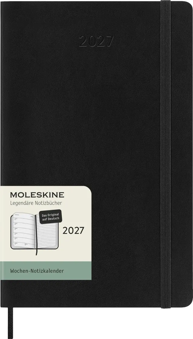 moleskine-agenda-settimanale-2027-12-mesi-con-note-morbida-large-13-x-21-cm-nero image 1